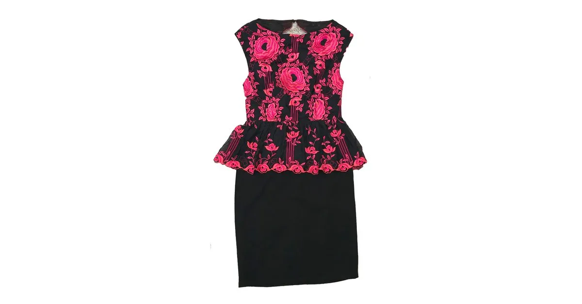 Alice + Olivia Vestidos Negro Rosa 