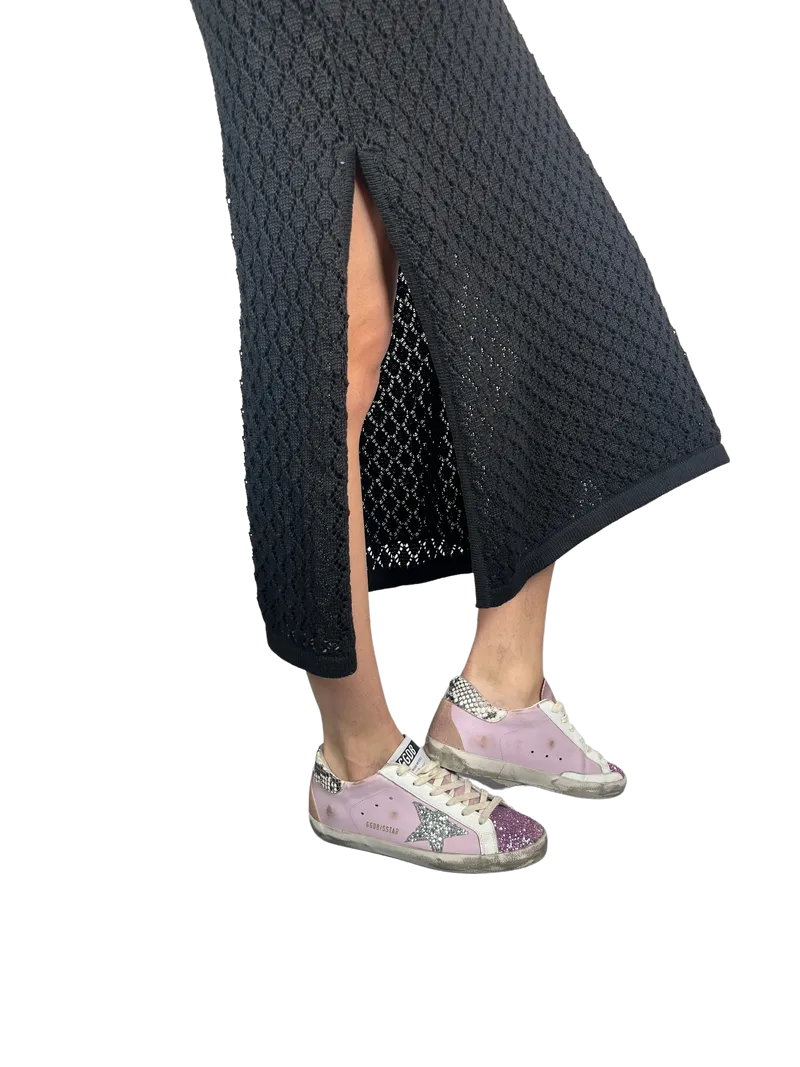 ANGE EYZAGUIRRE Vestido Tejido Tajos Laterales