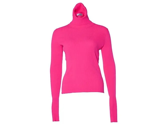Autre Marque balenciaga, Cuello alto canalé rosa neón 