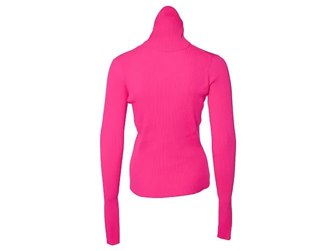 Autre Marque balenciaga, Cuello alto canalé rosa neón 