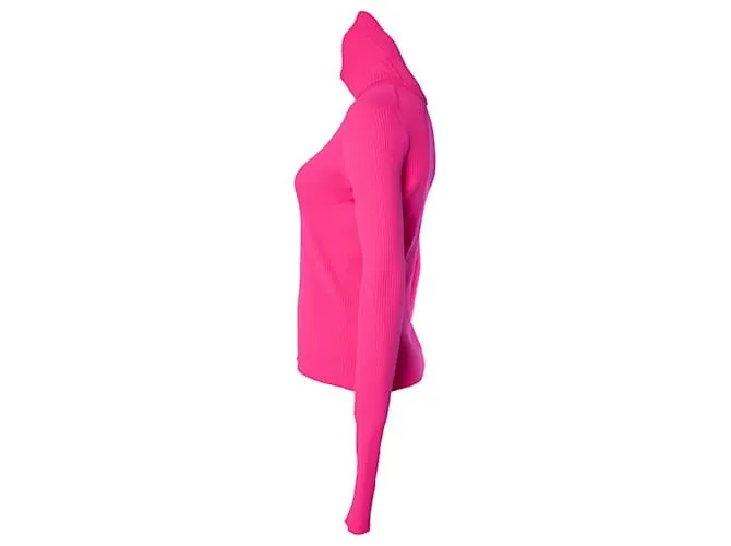 Autre Marque balenciaga, Cuello alto canalé rosa neón 