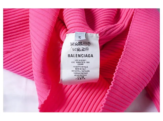 Autre Marque balenciaga, Cuello alto canalé rosa neón 