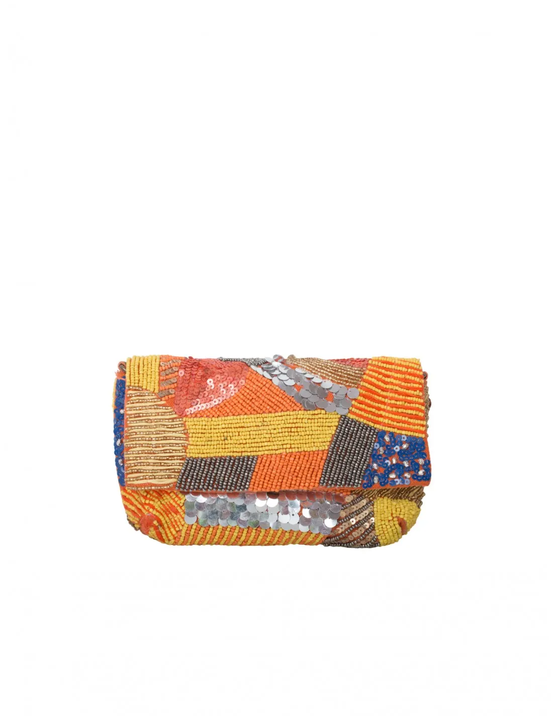 Bolso Abalorios Multicolor Naranja
