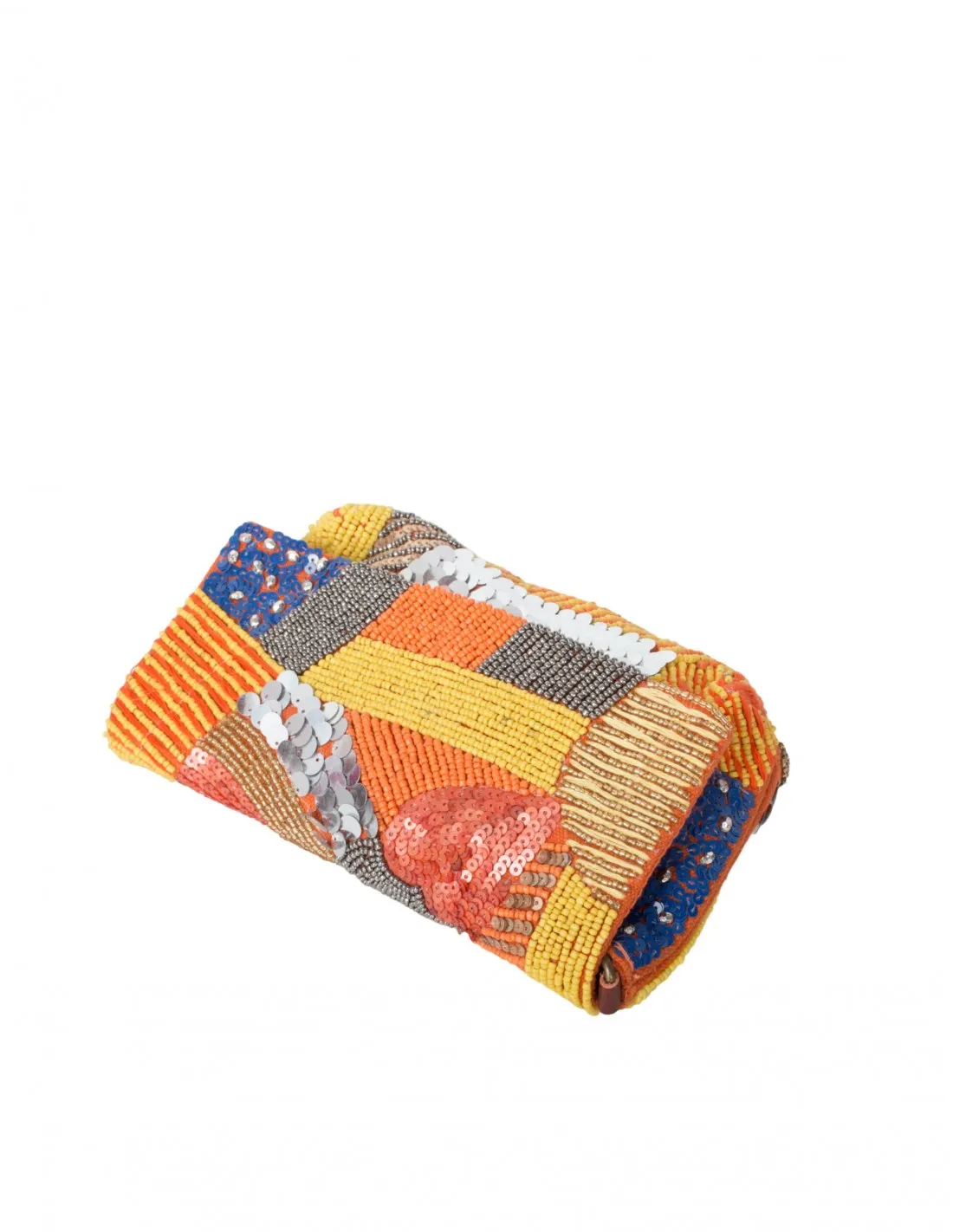 Bolso Abalorios Multicolor Naranja