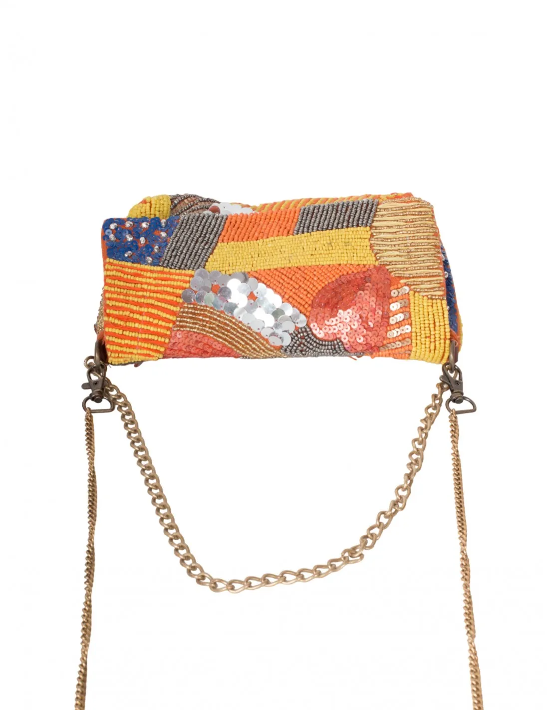 Bolso Abalorios Multicolor Naranja