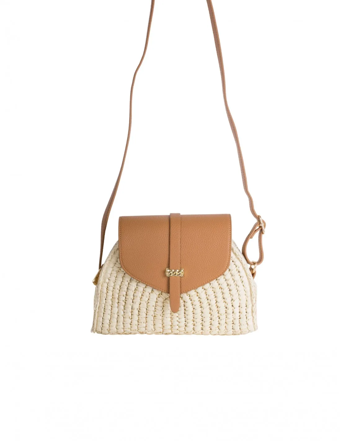 Bolso Bandolera Rafia Marrón