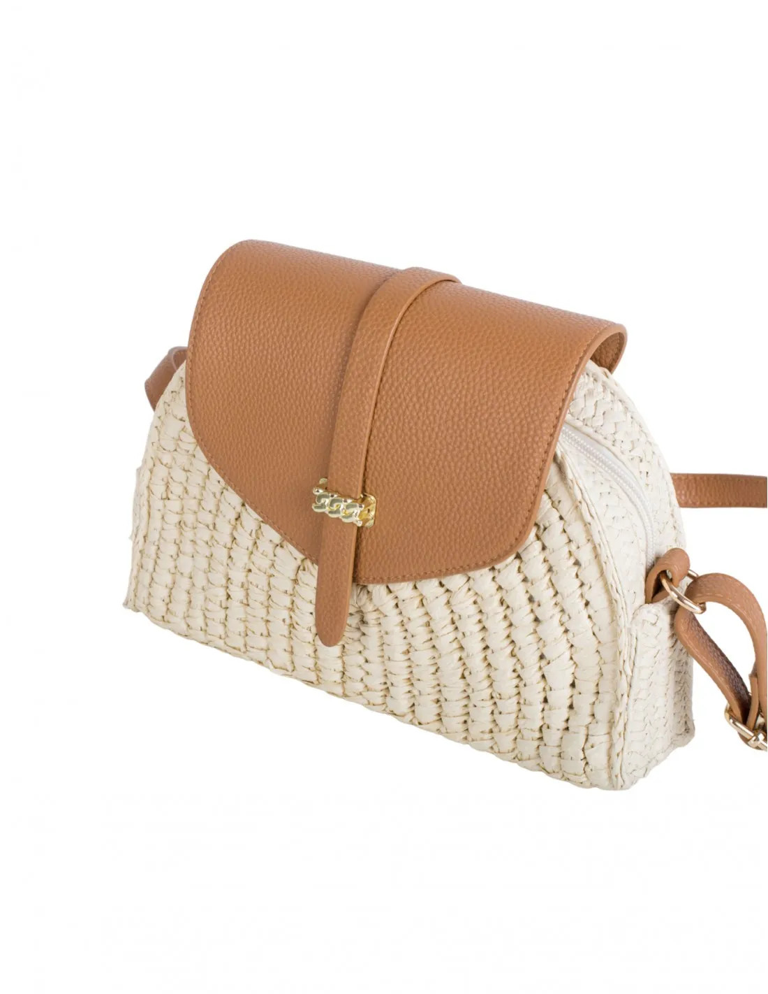 Bolso Bandolera Rafia Marrón