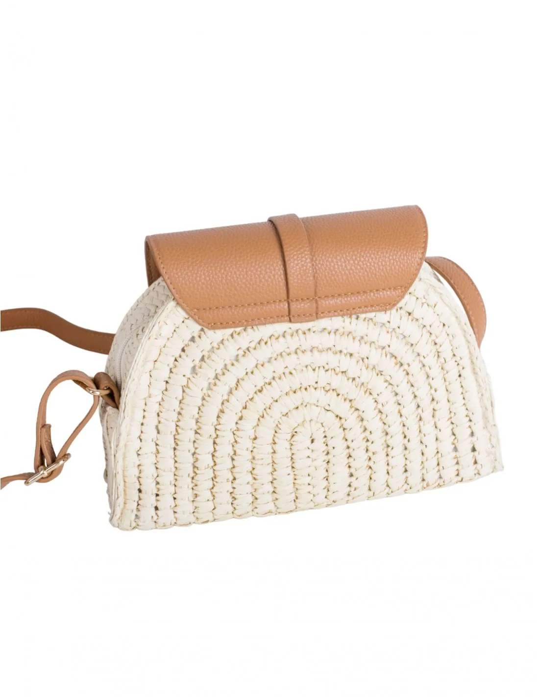 Bolso Bandolera Rafia Marrón