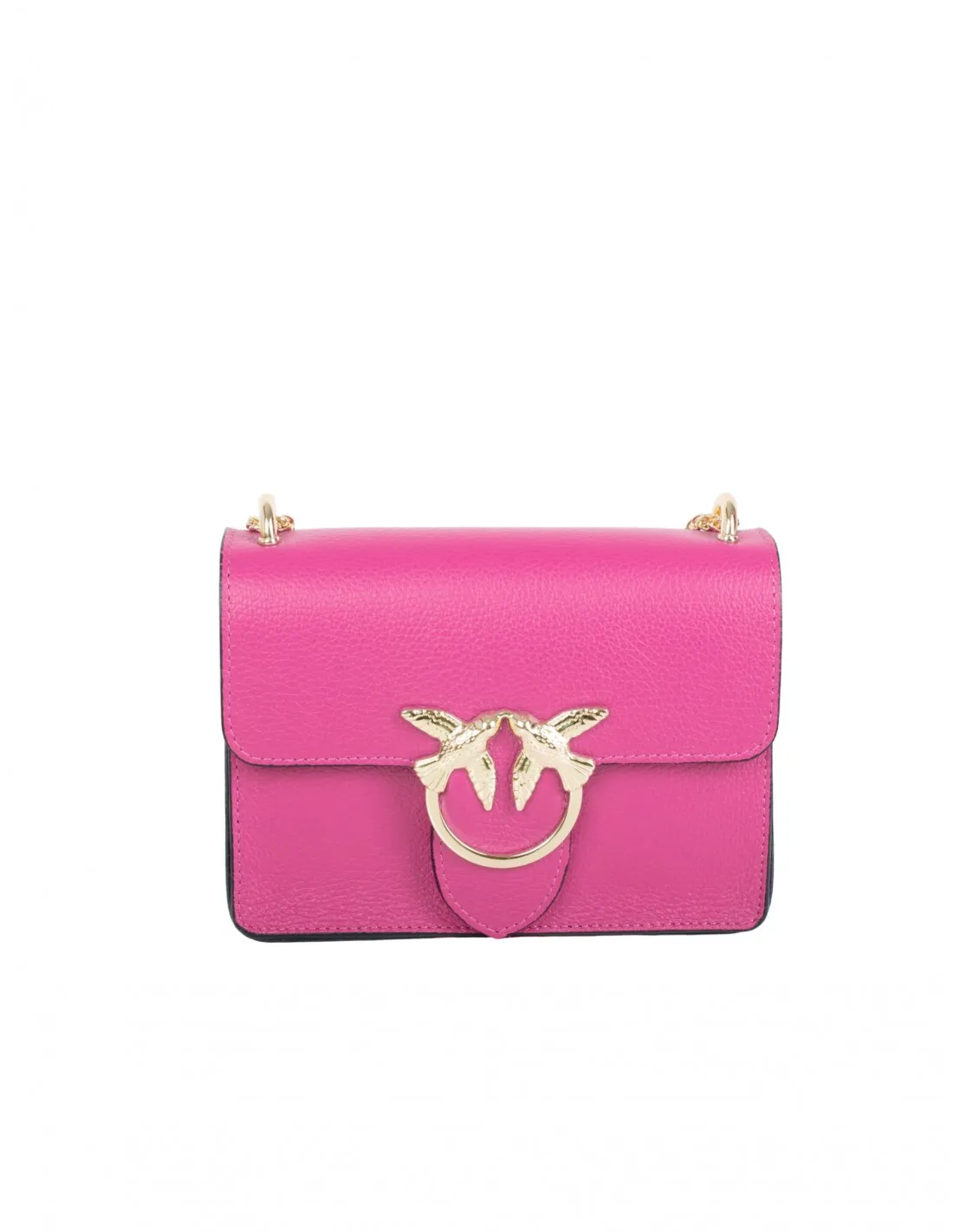 Bolso Piel Cadena Pájaros Fucsia