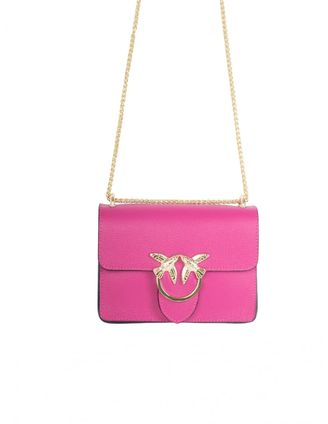 Bolso Piel Cadena Pájaros Fucsia
