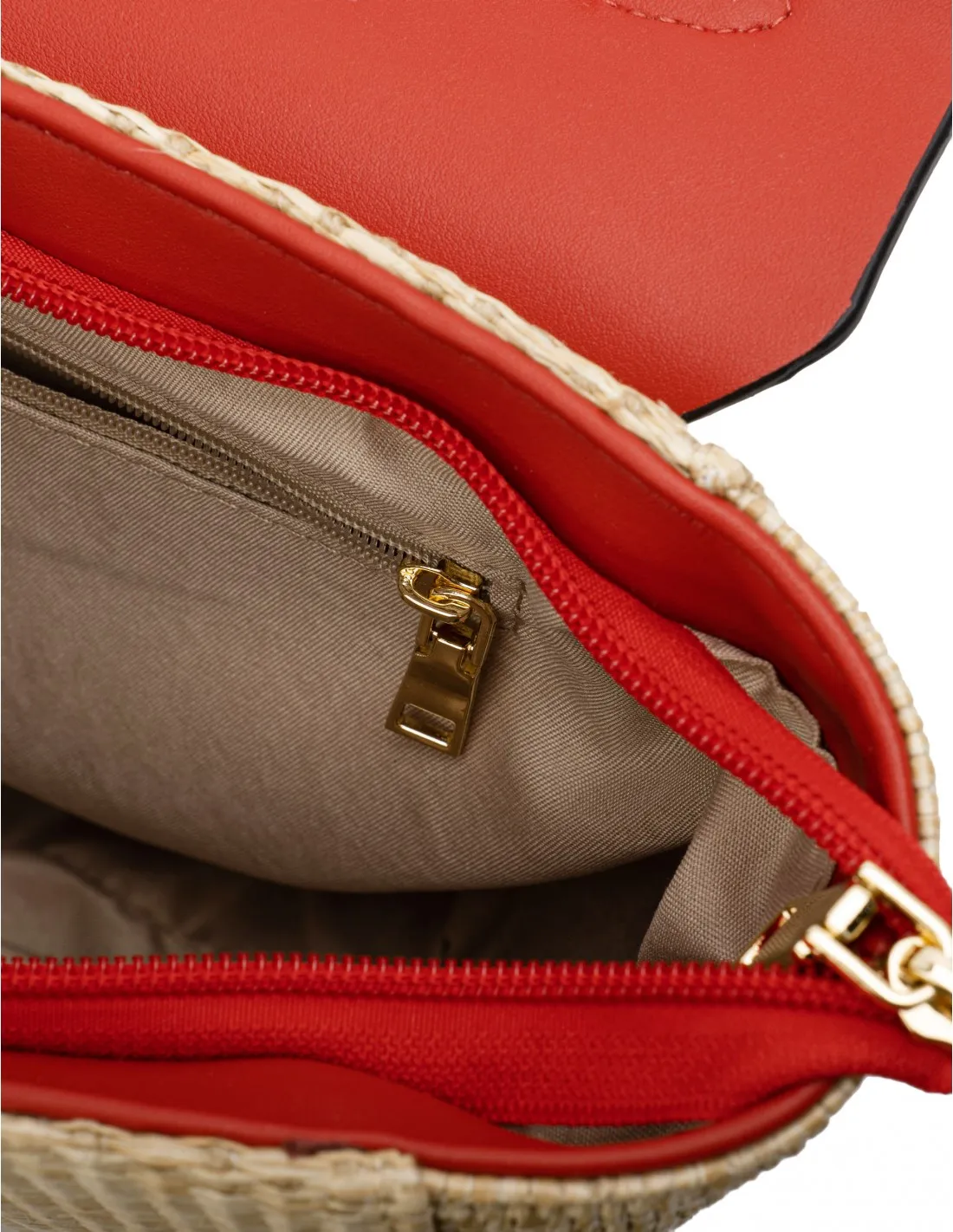 Bolso Rafia Asa Corta Roja