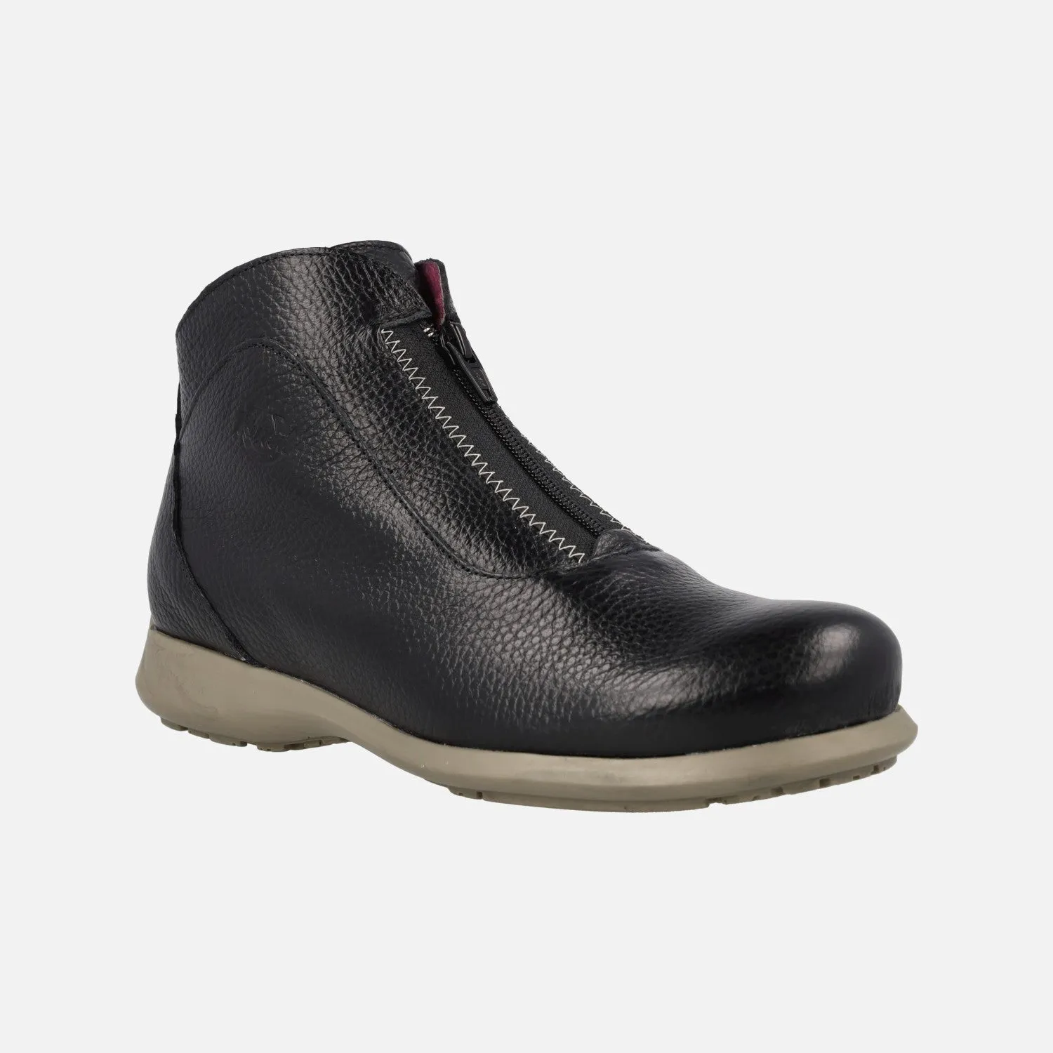 Botines de piel Rural con cremallera central
