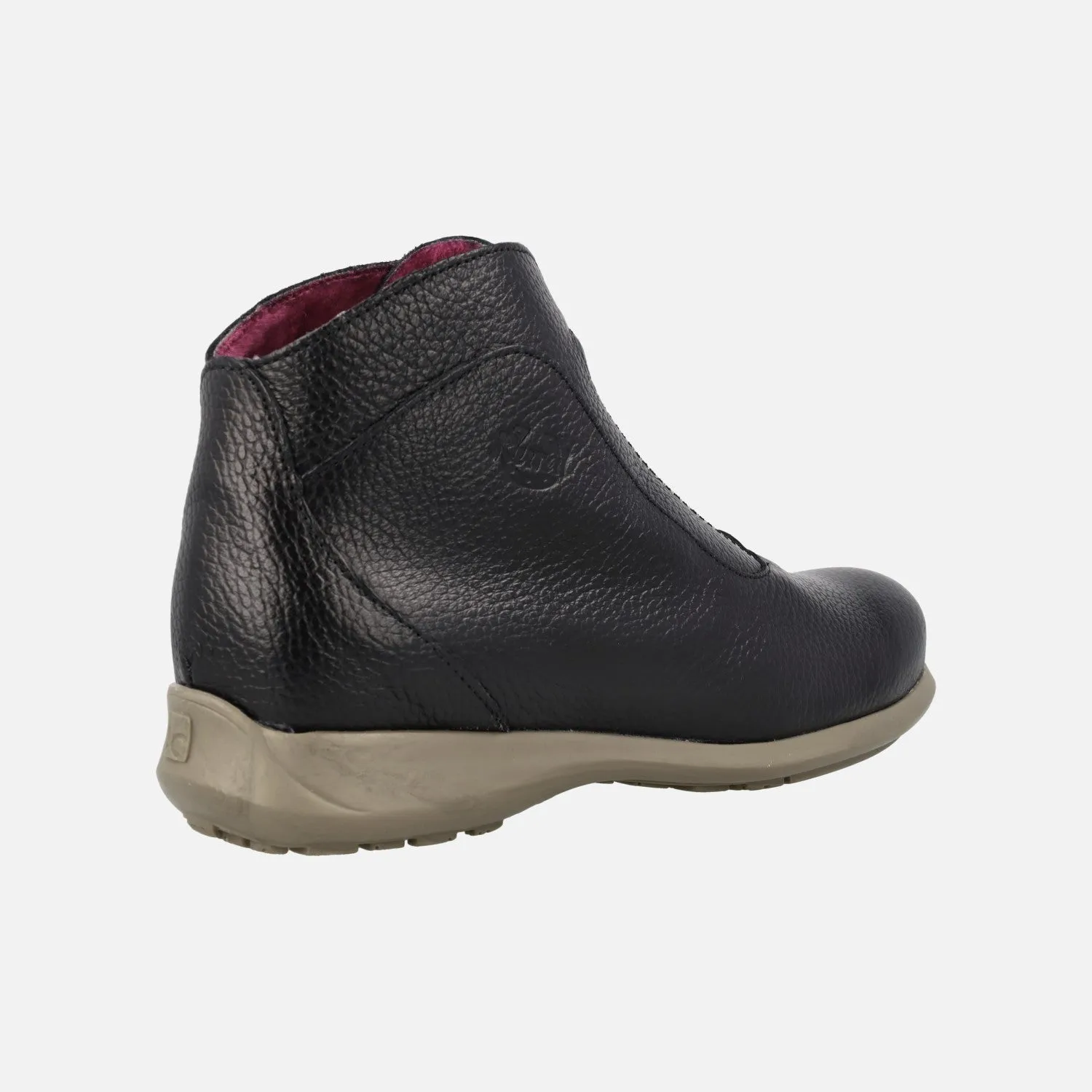 Botines de piel Rural con cremallera central