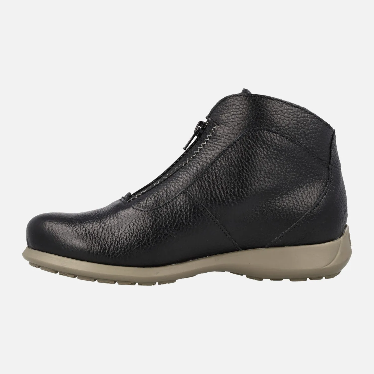 Botines de piel Rural con cremallera central