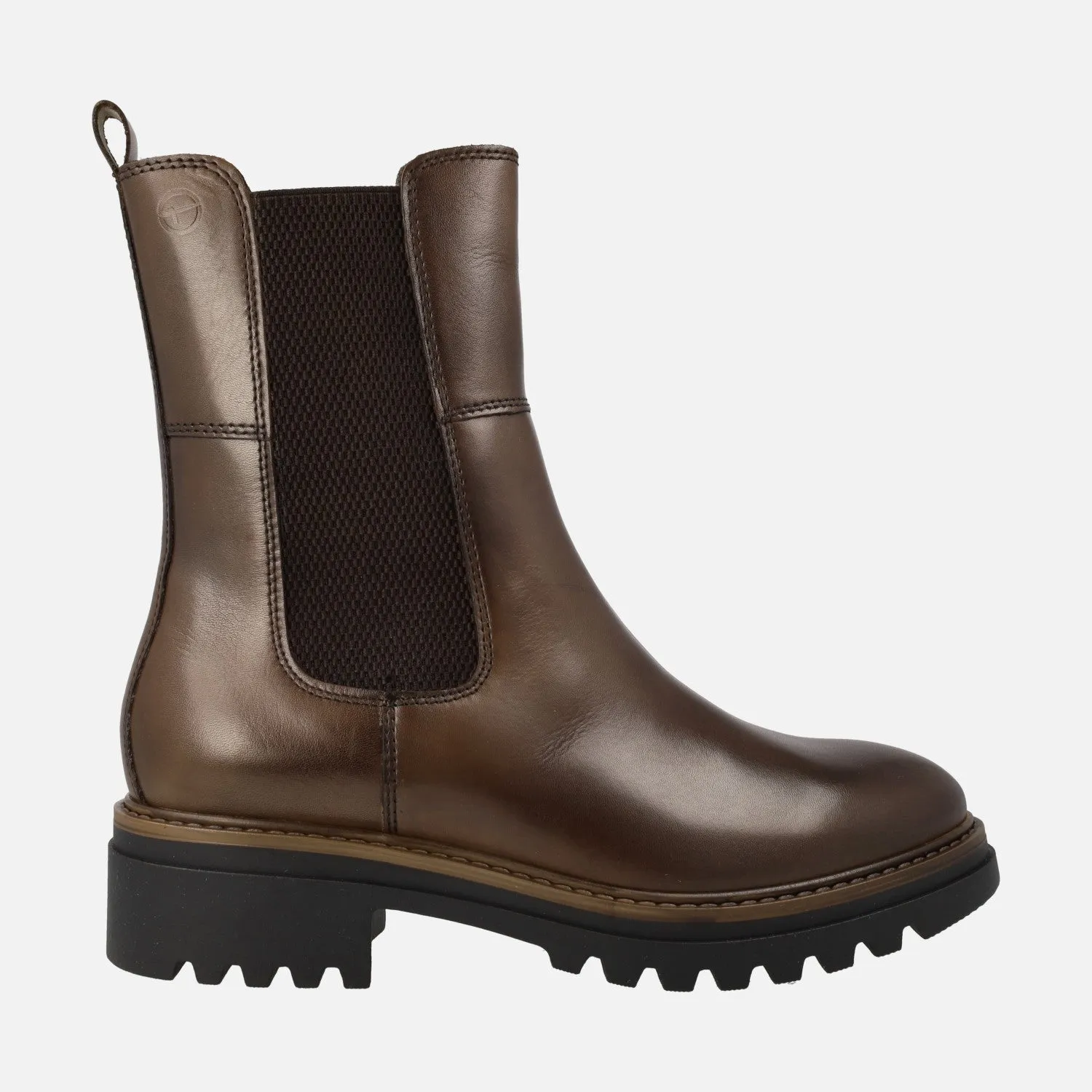 Botines marrones de piel con elástico