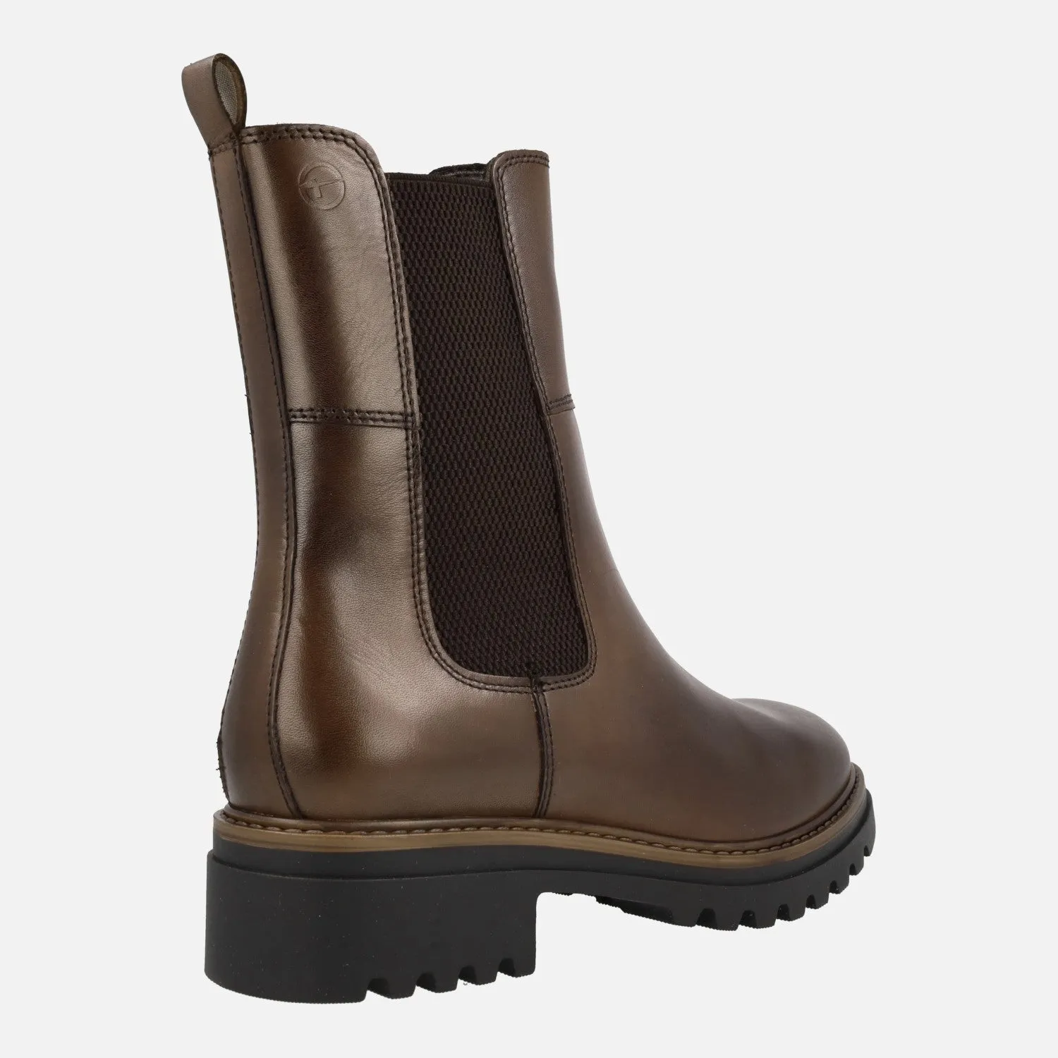 Botines marrones de piel con elástico
