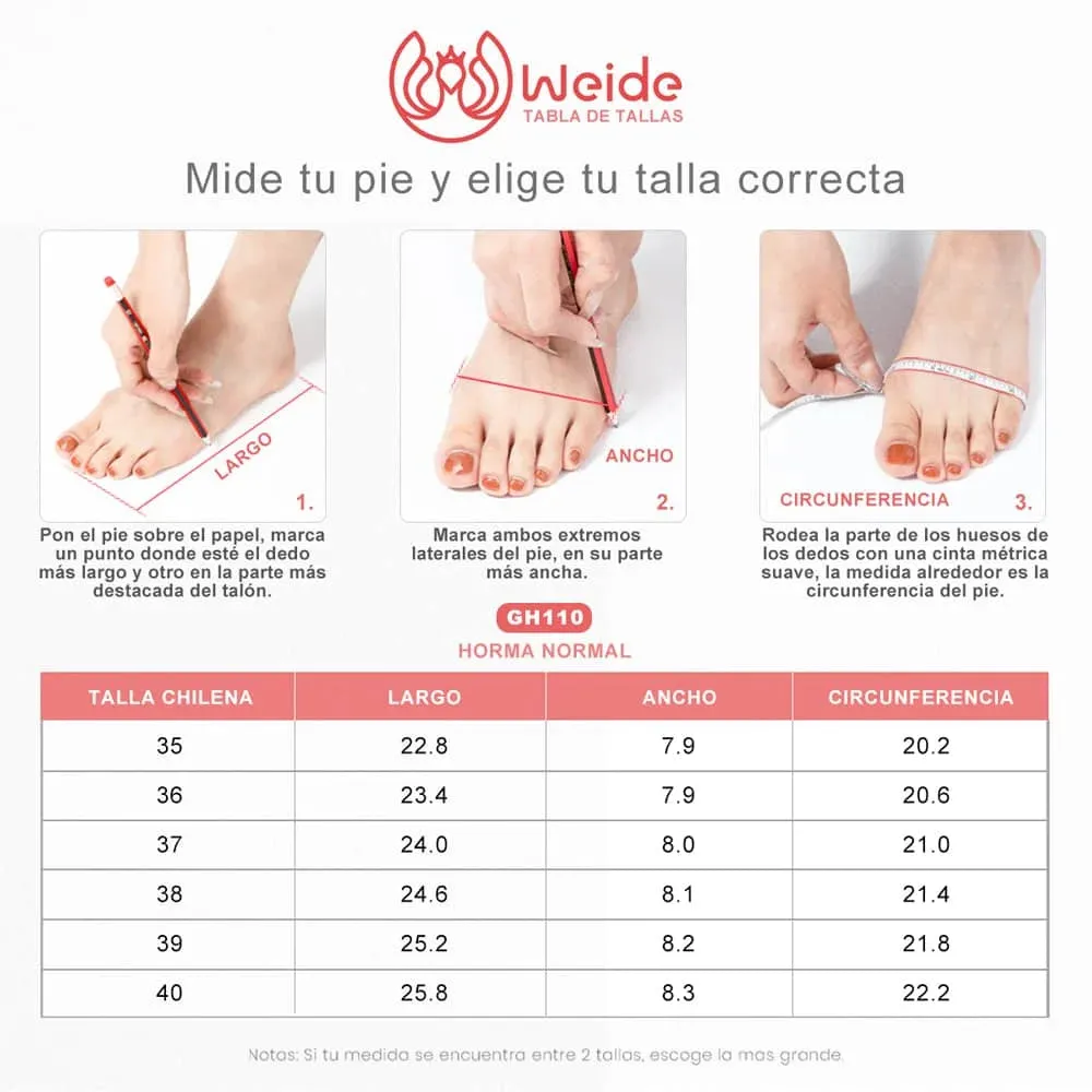 BOTINES TACO MUJER NEGRO WEIDE GH110