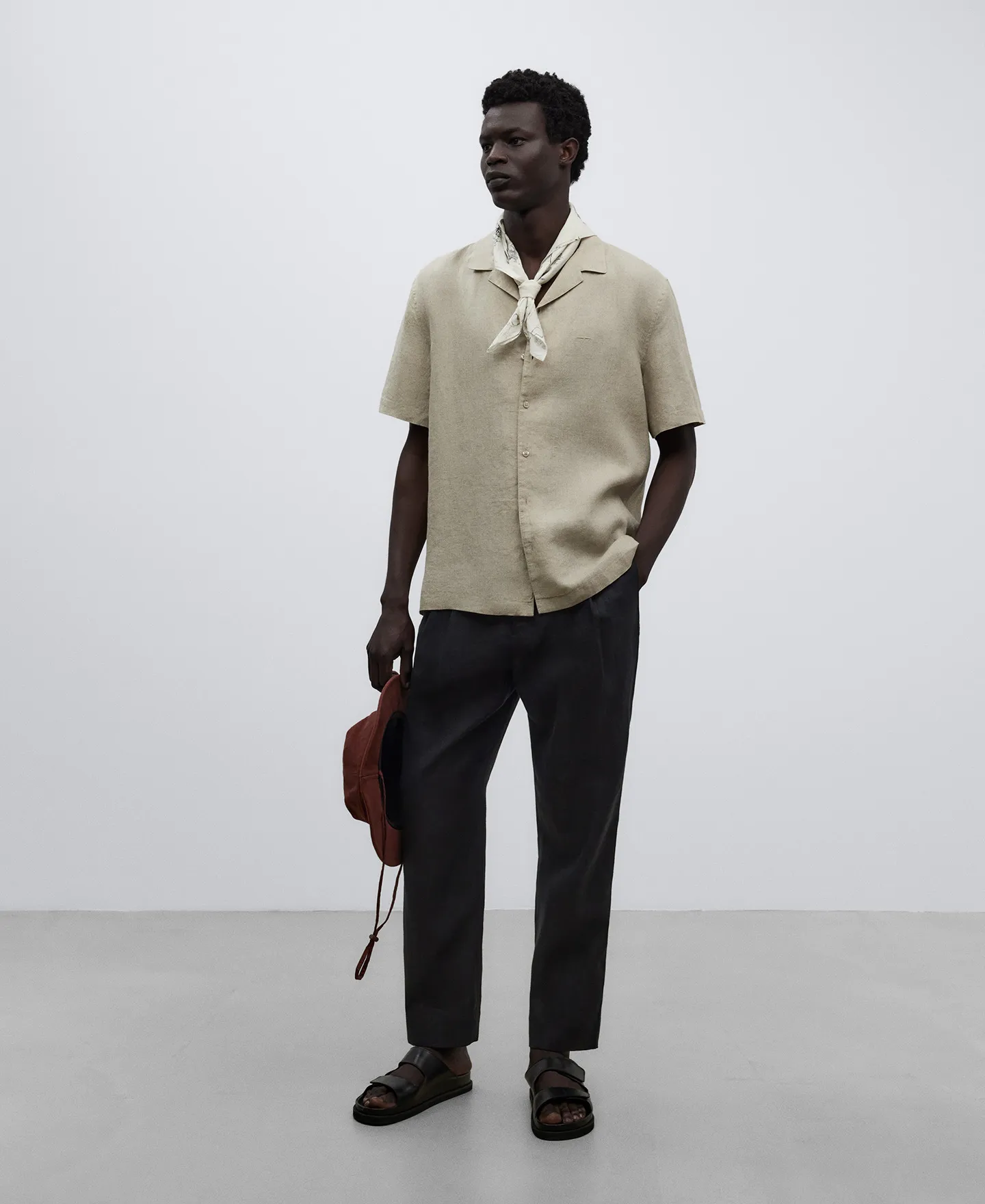 Camisa tejido efecto denim hombre