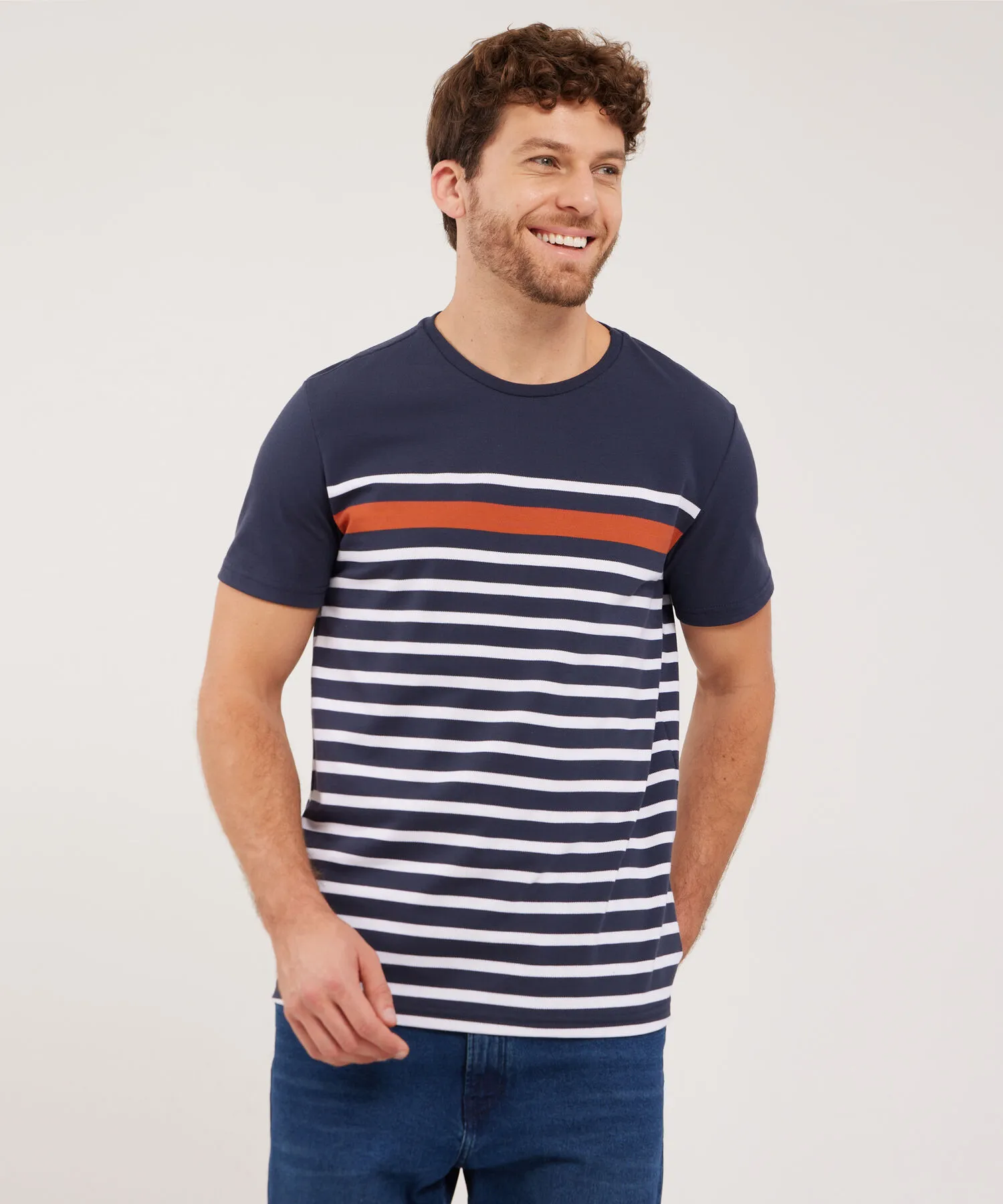 CAMISETA CUELLO REDONDO DE RAYAS