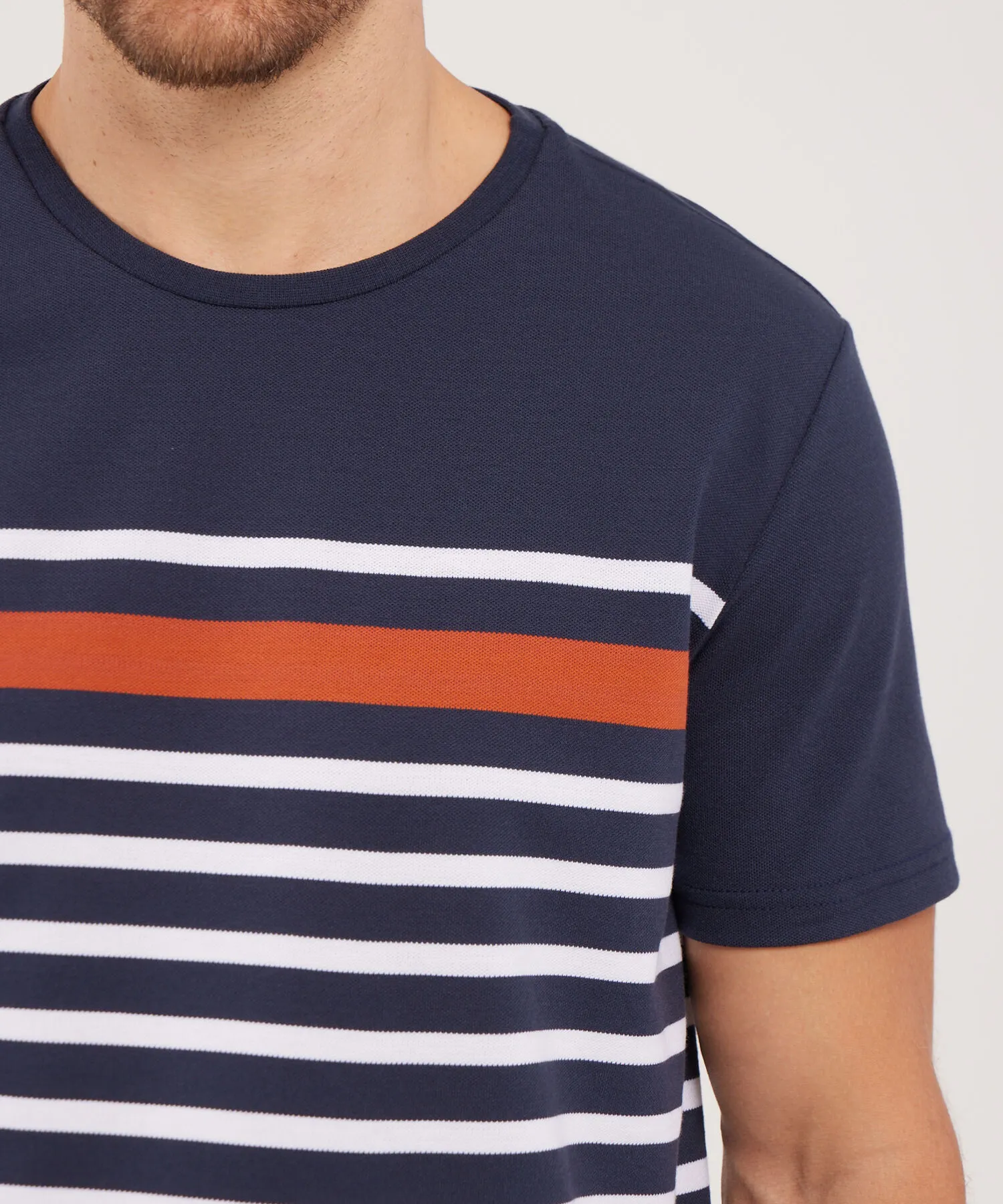 CAMISETA CUELLO REDONDO DE RAYAS