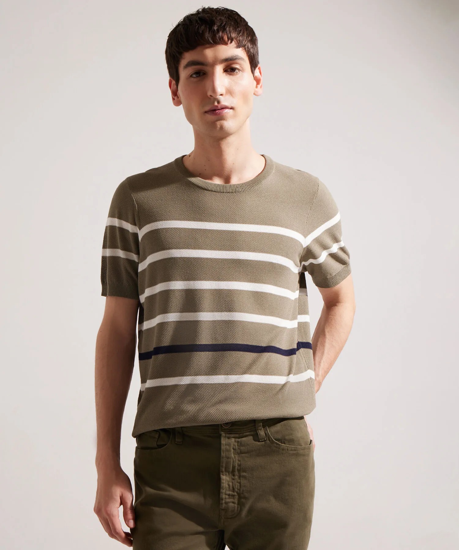CAMISETA MANGA CORTA CUELLO REDONDO A RAYAS