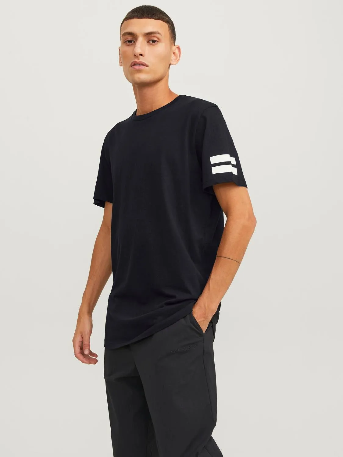 Camiseta Rayas Cuello redondo | Negro | Jack & Jones®