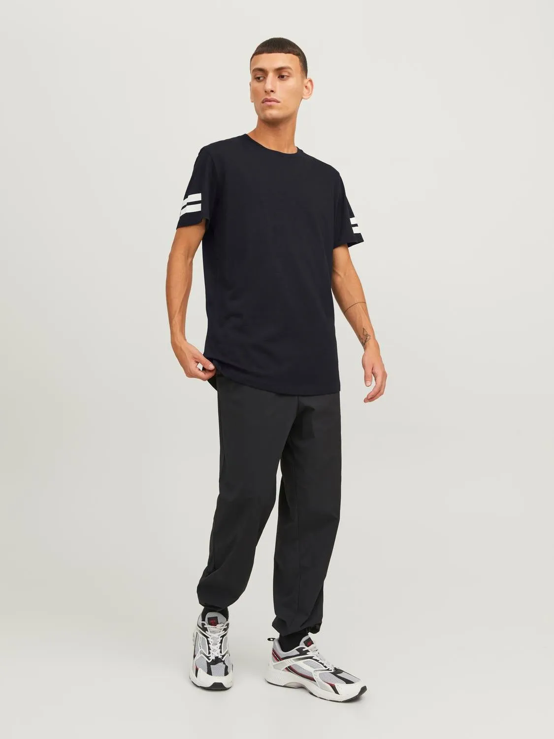 Camiseta Rayas Cuello redondo | Negro | Jack & Jones®