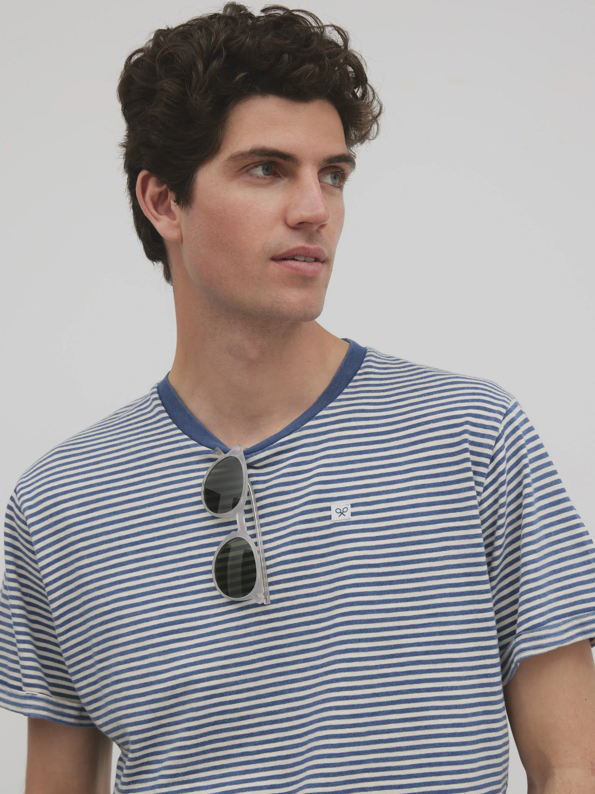 Camiseta rayas nauticas dye azul