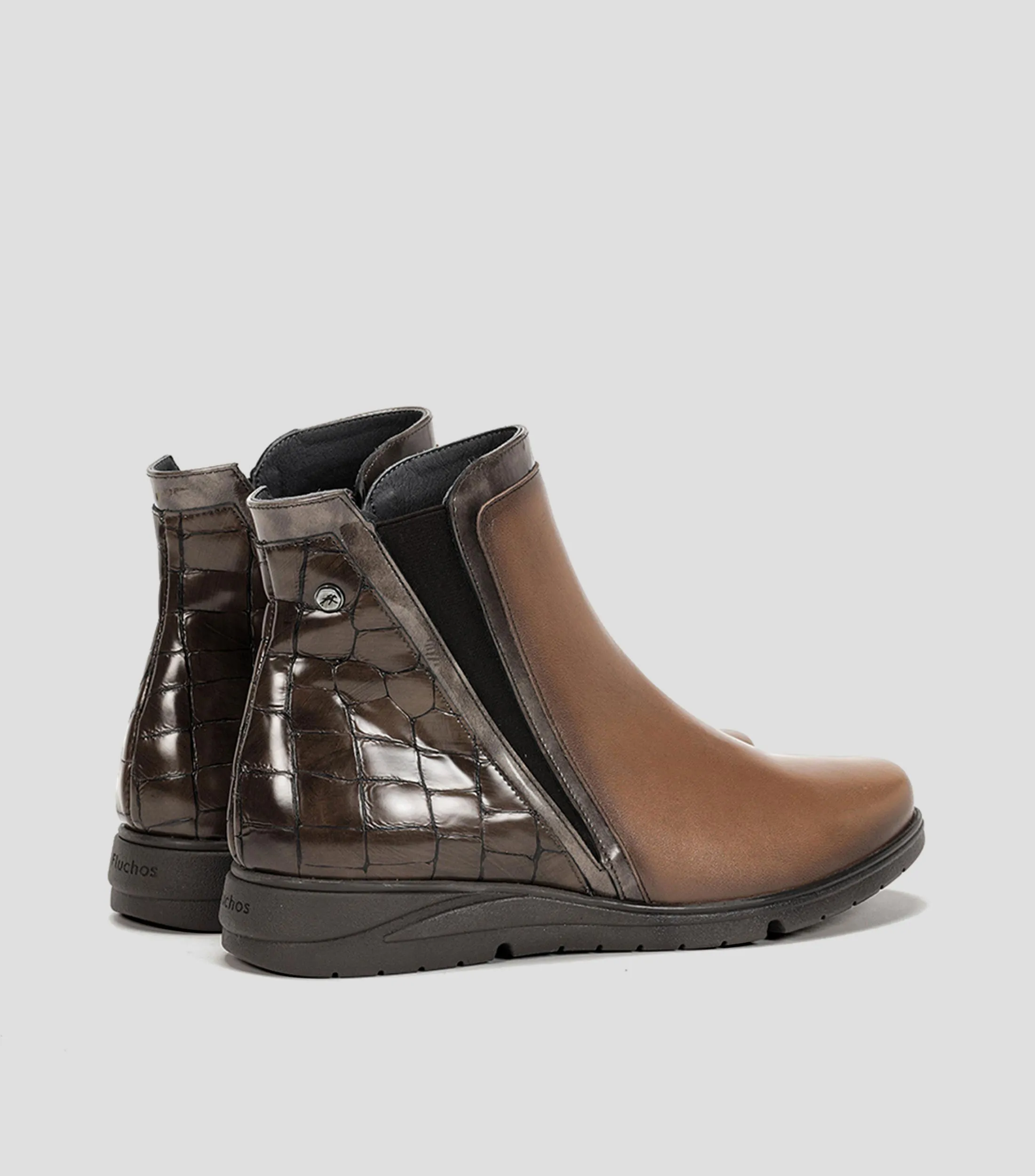 Fluchos Botines Chelsea con textura Styll Mujer