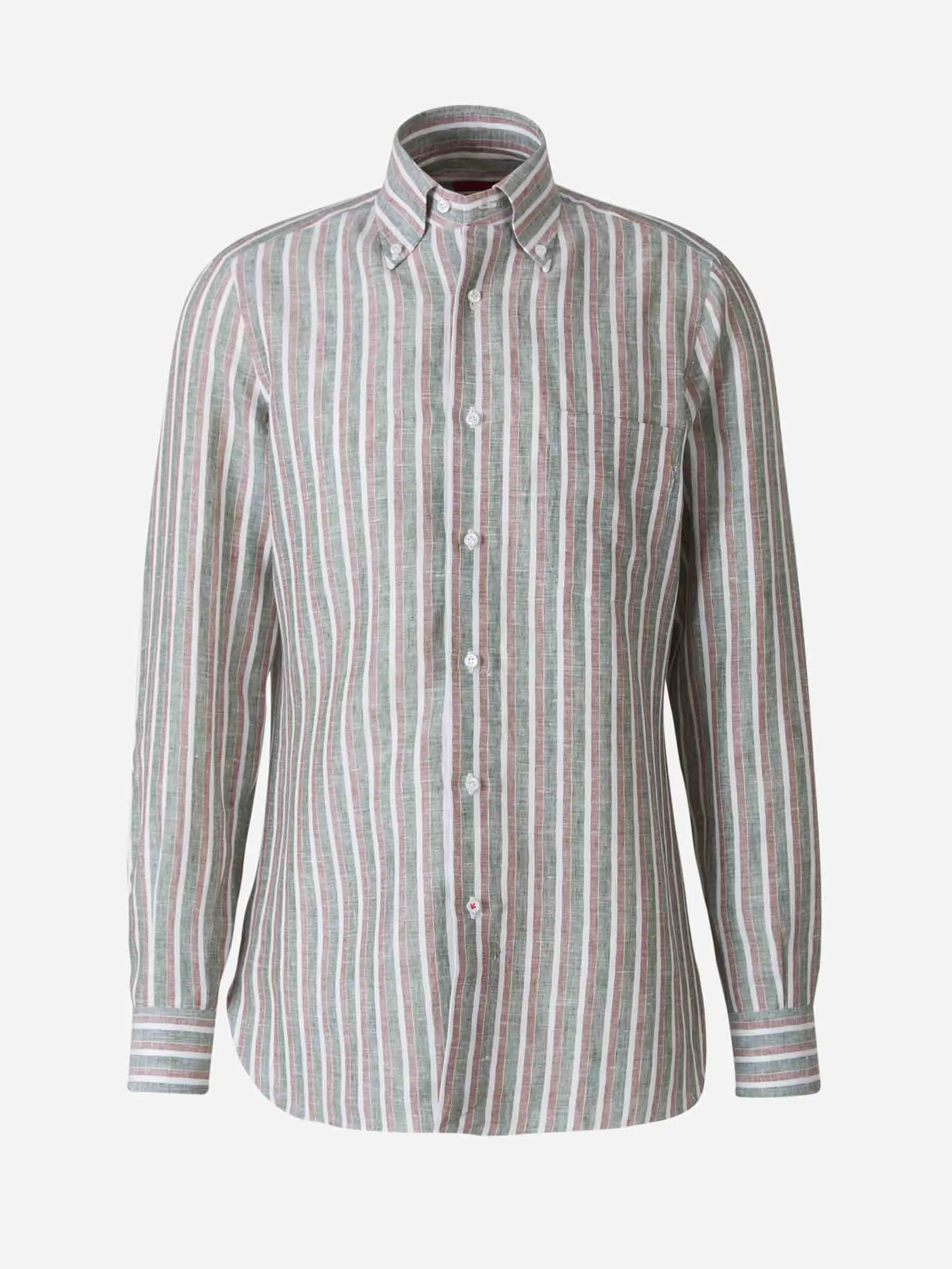 Isaia Camisa Lino Rayas