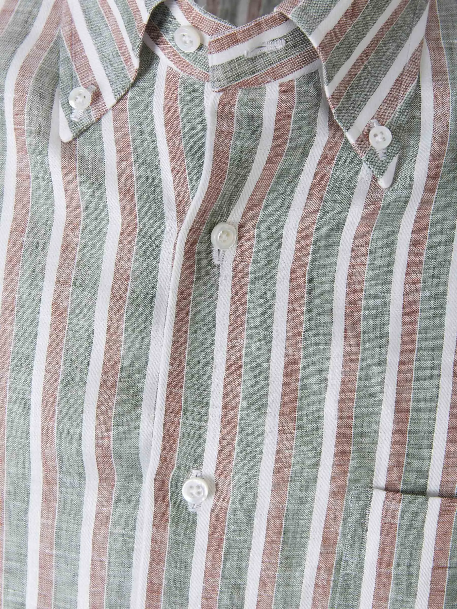 Isaia Camisa Lino Rayas
