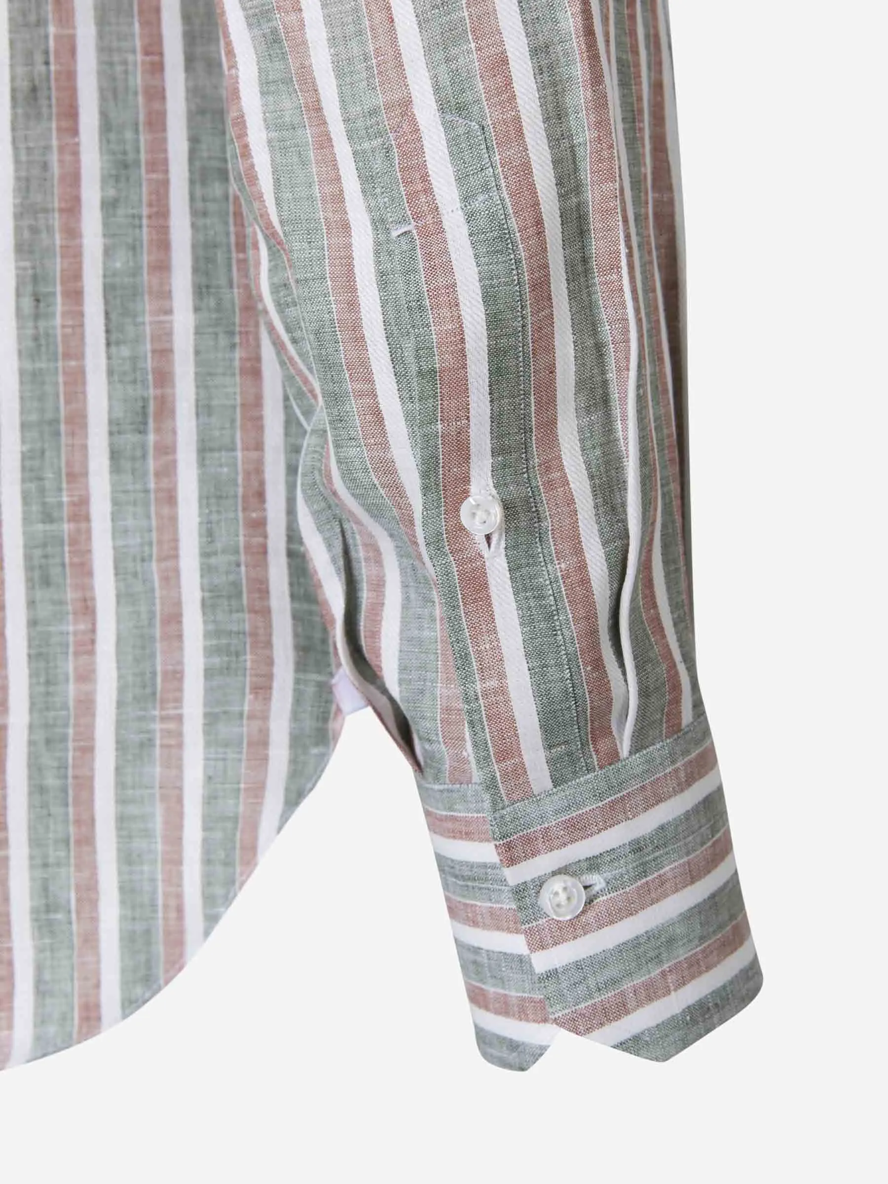 Isaia Camisa Lino Rayas