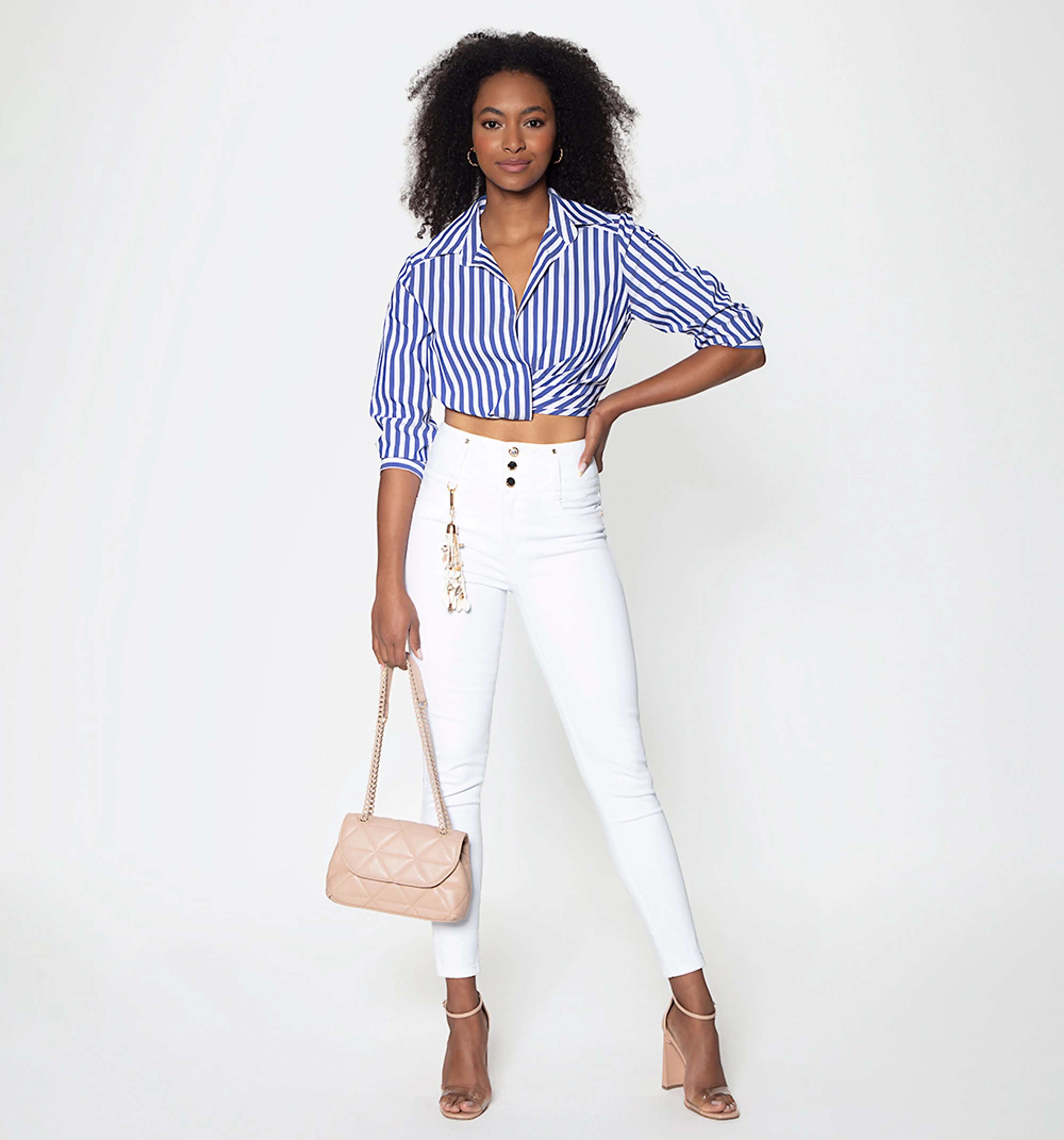 Jean ultraslim, super alto,  pretina anc