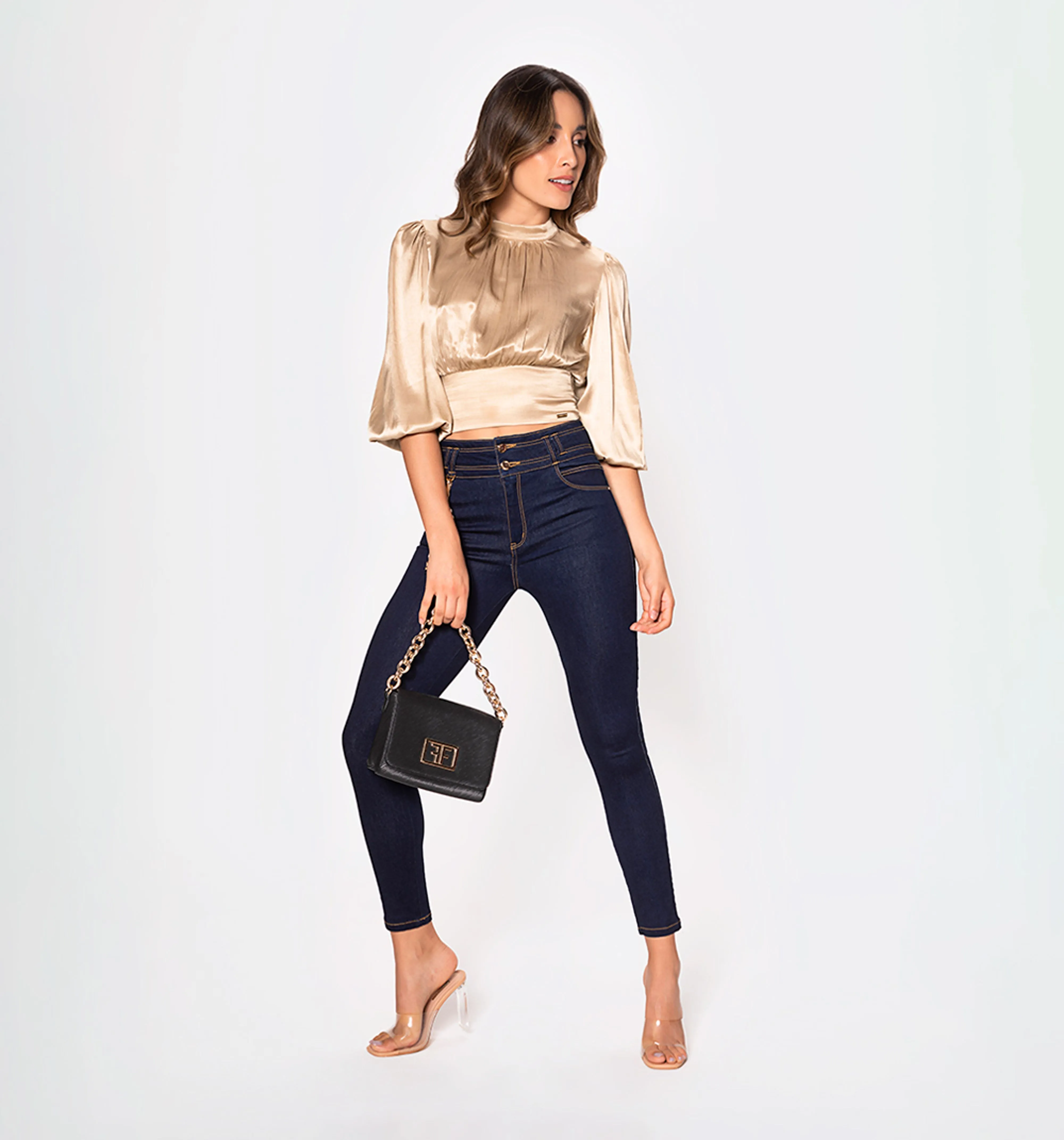 Jean ultraslim tiro alto con cortes en p