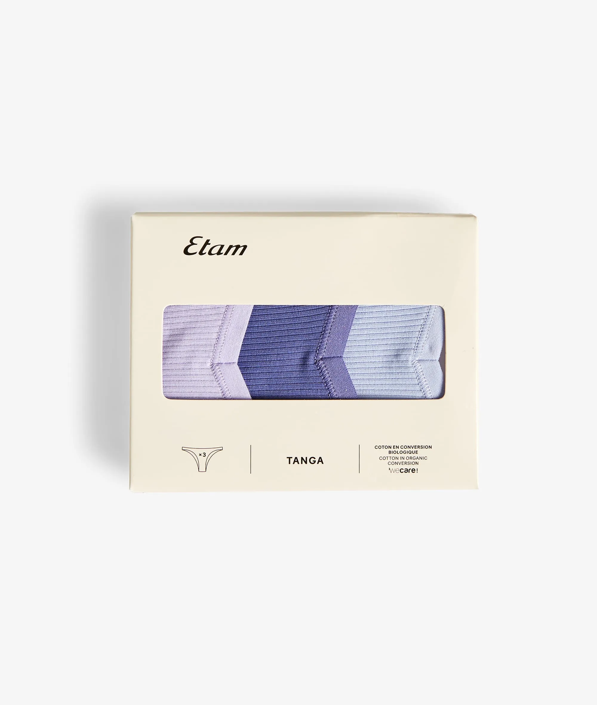 LOT DE 3 TANGAS JOHN MAUVE  ETAM