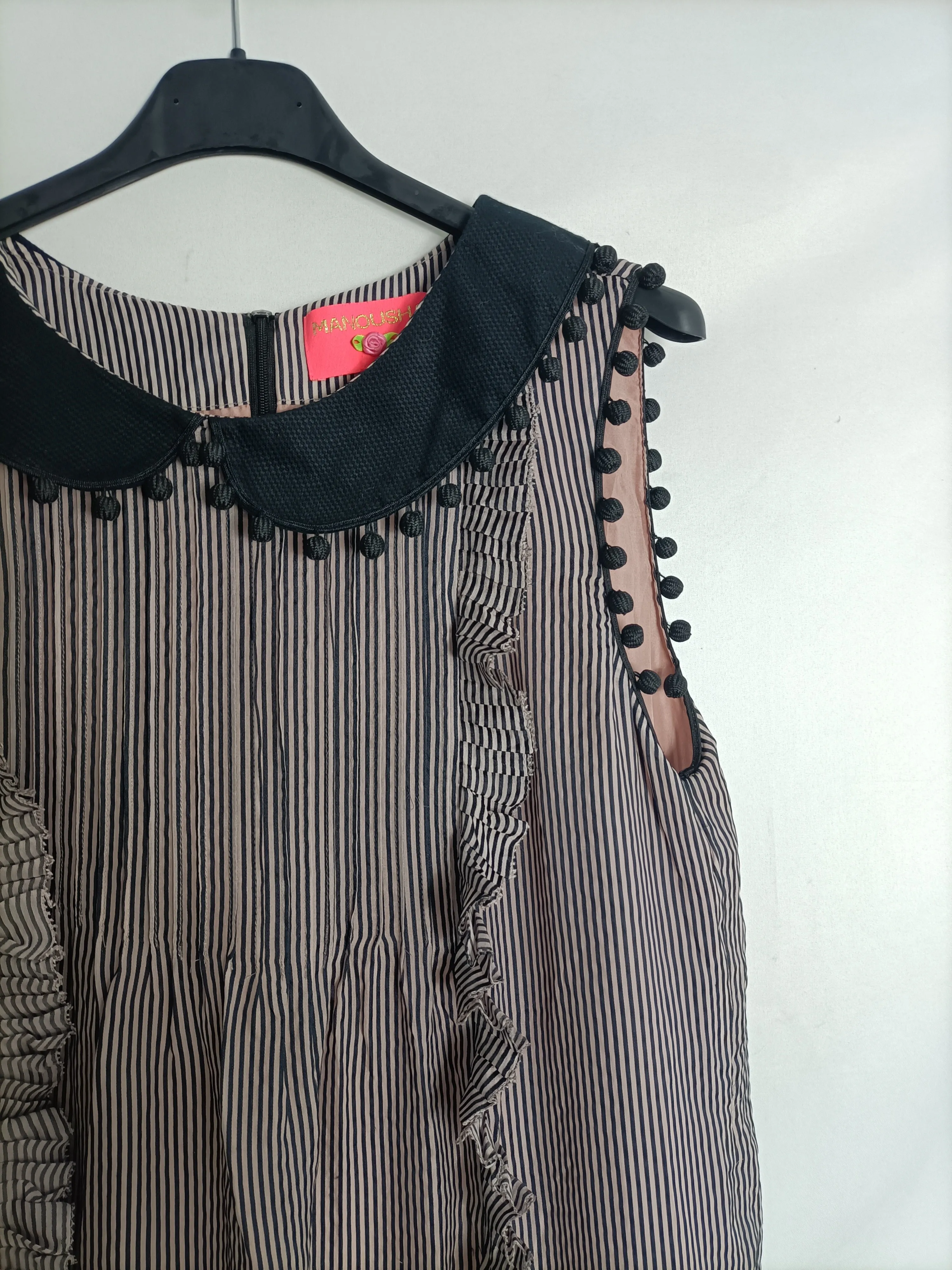 MANOUSH. Vestido corto rayas T.38