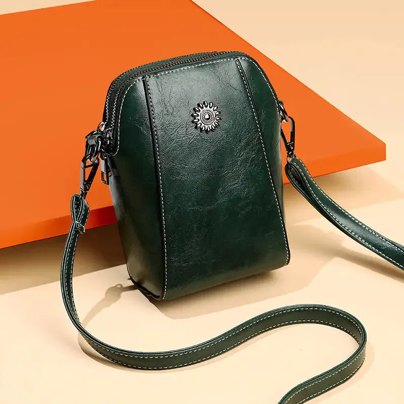 Mini bolso estilo bandolera de piel