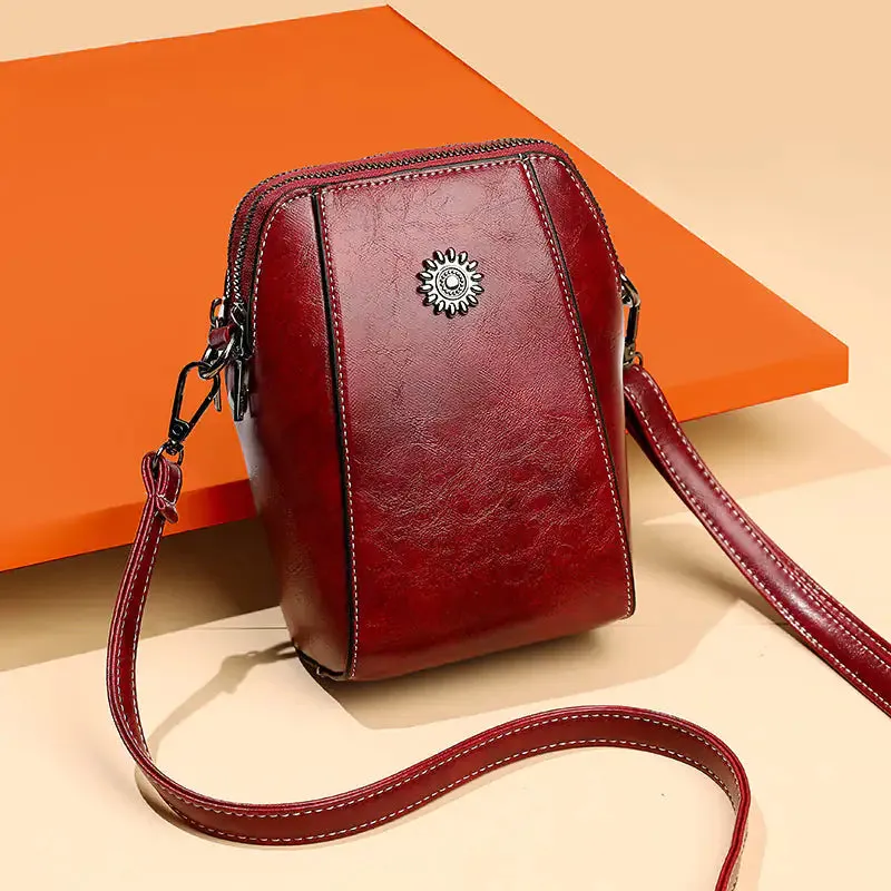 Mini bolso estilo bandolera de piel