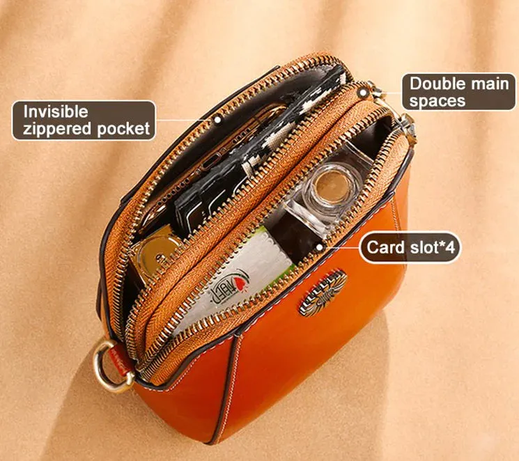 Mini bolso estilo bandolera de piel