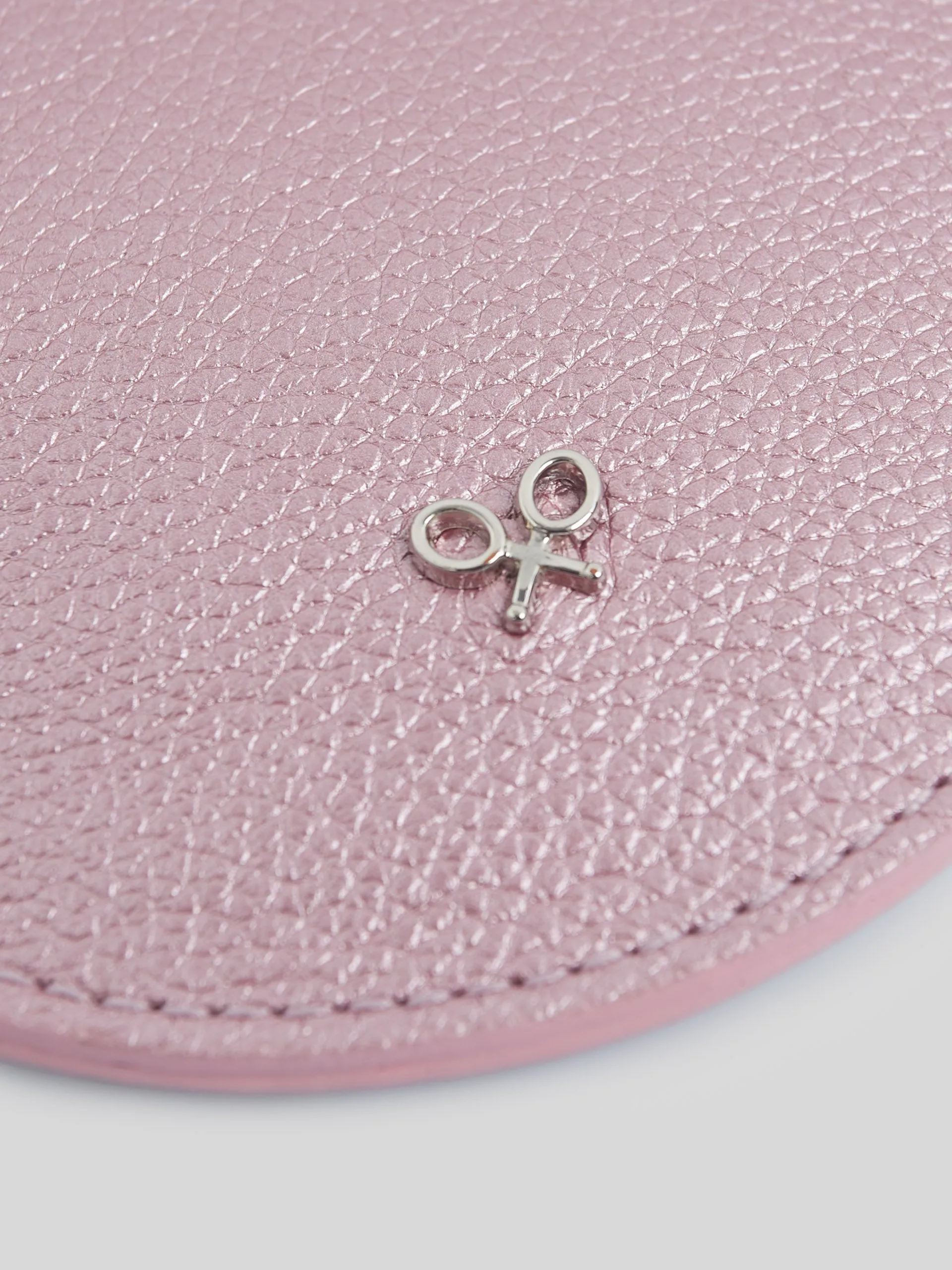 Monedero silbon piel rosa plata