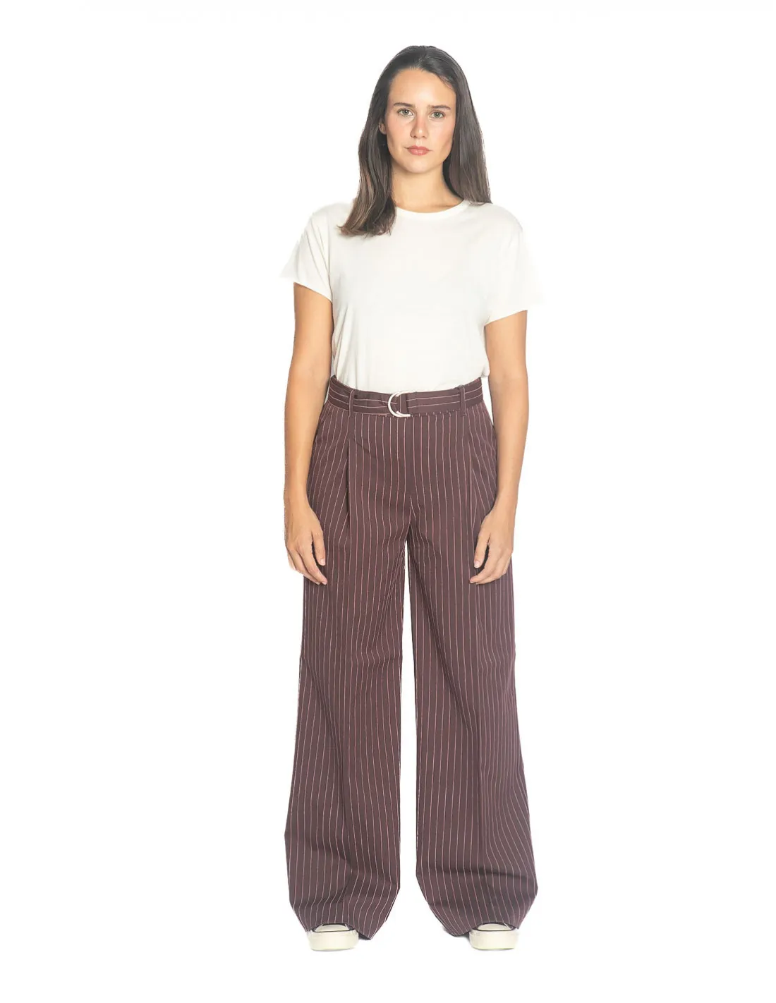 PANTALON BURDEOS RAYAS ROSAS THEOCAN CKS
