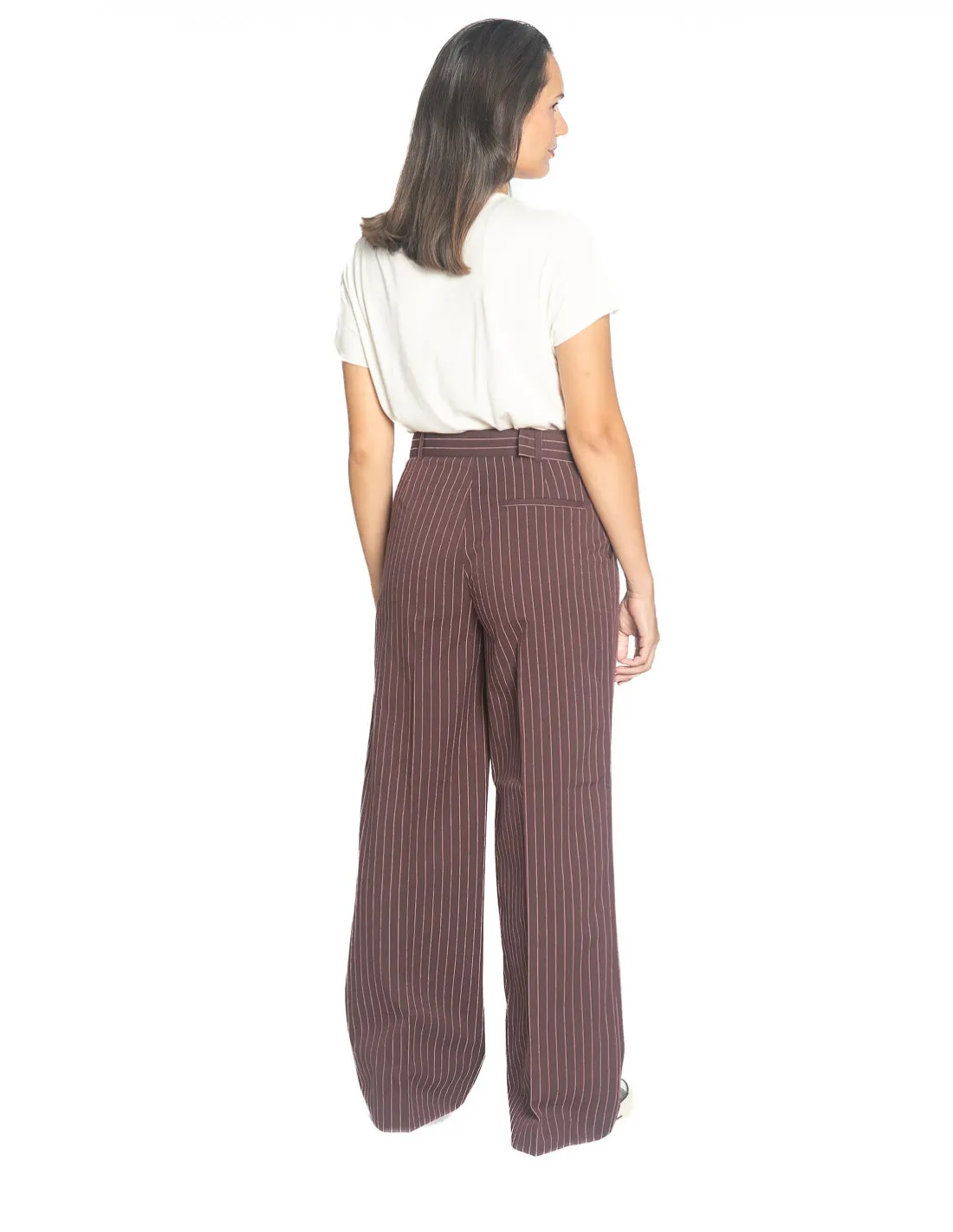 PANTALON BURDEOS RAYAS ROSAS THEOCAN CKS