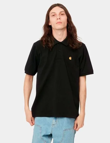 POLO CARHARTT CHASE PIQUE  BLACK / GOLD
