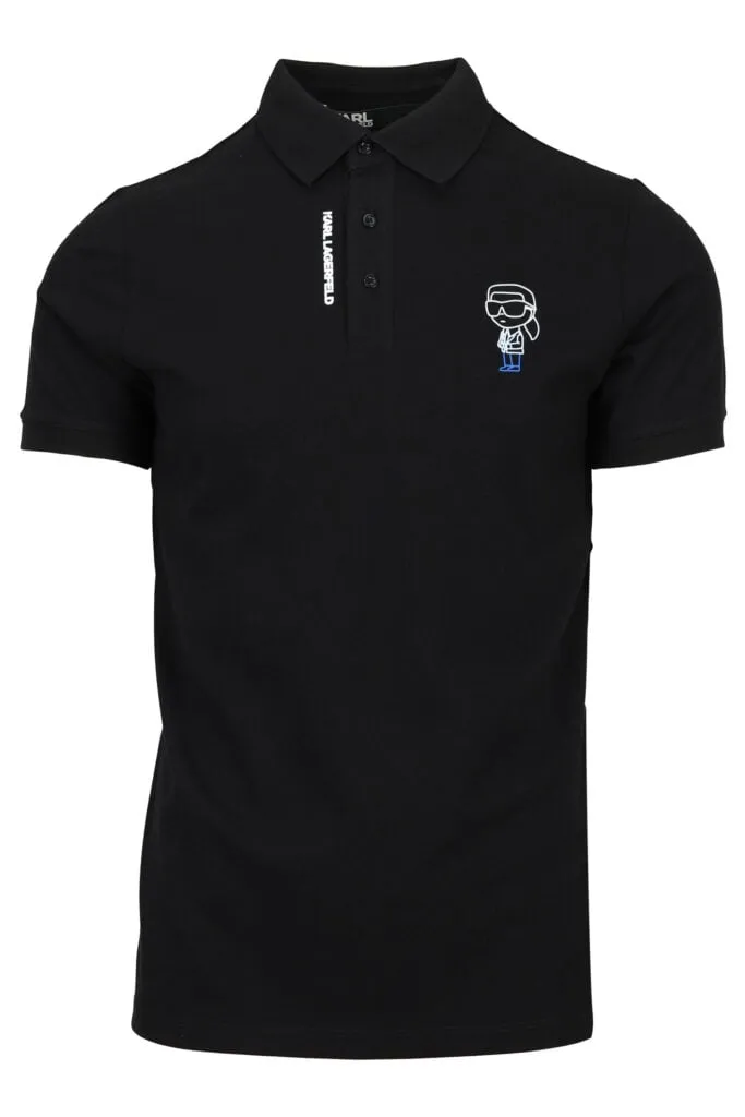 Polo negro con minilogo vertical 