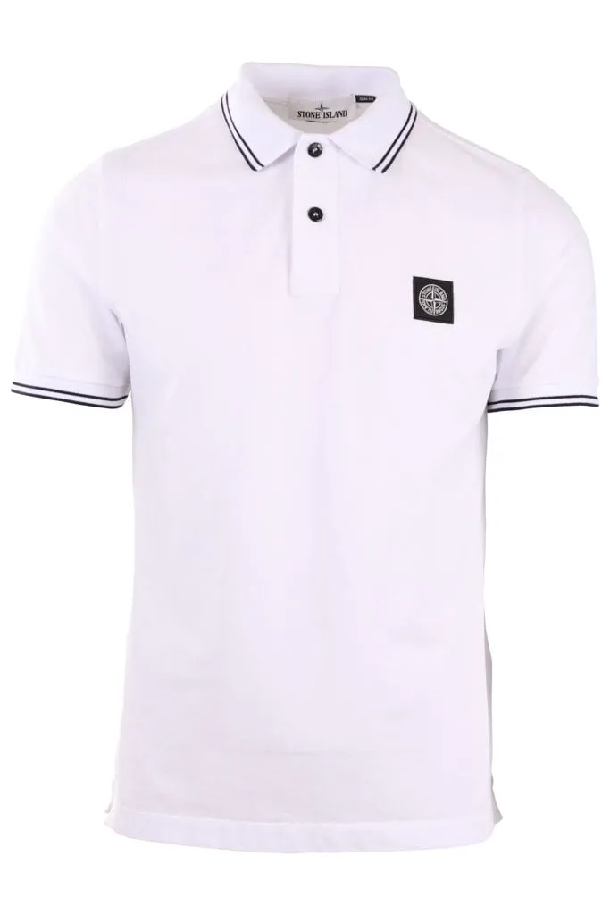Polo Stone Island blanco con parche