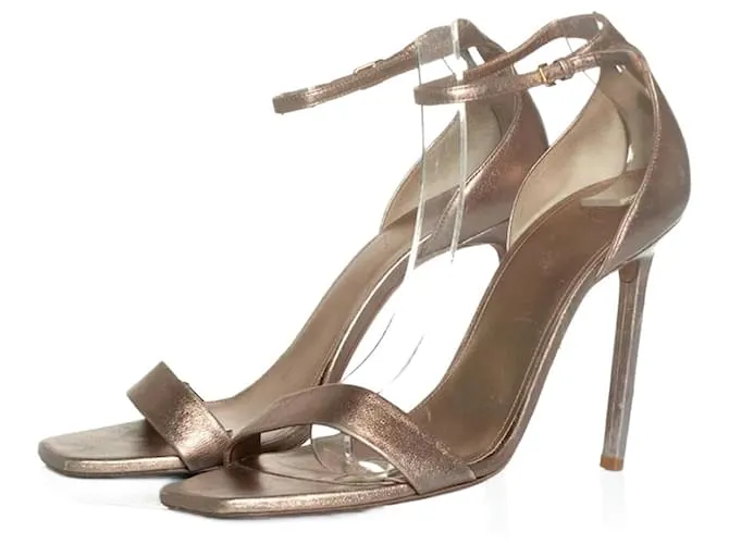 Saint Laurent, Sandalias metálicas Rosa 