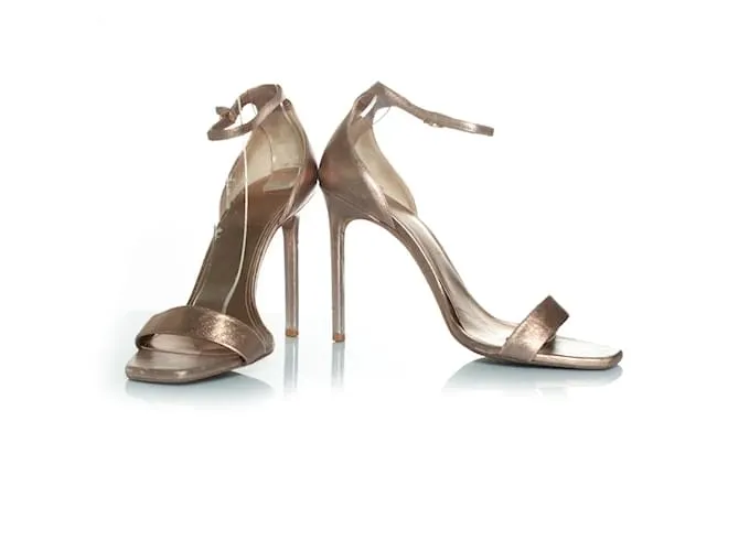Saint Laurent, Sandalias metálicas Rosa 
