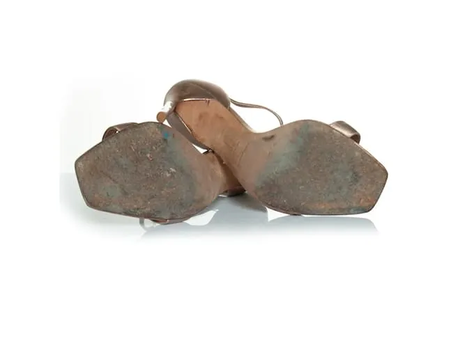 Saint Laurent, Sandalias metálicas Rosa 