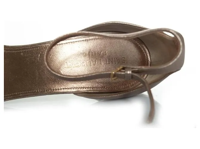 Saint Laurent, Sandalias metálicas Rosa 