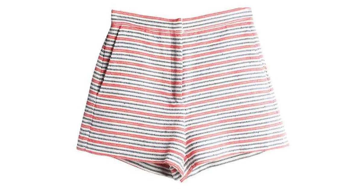 SANDRO Short talle alto con rayas Roja 